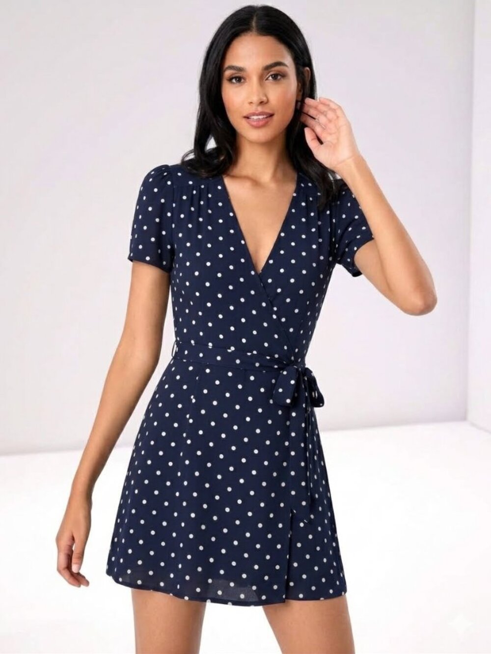Reformation Wrap Polka Dot Mini Dress Size XS